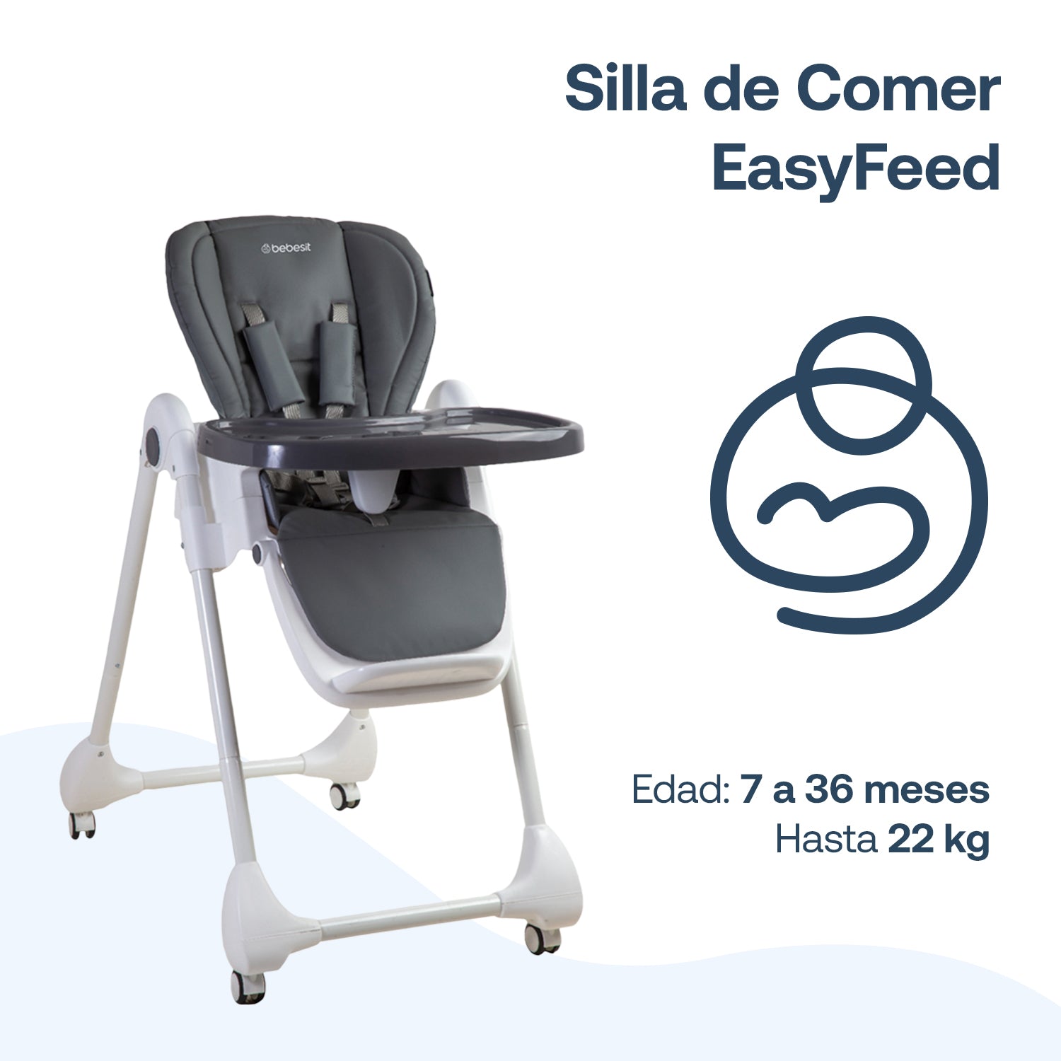 Silla de Comer EasyFeed Gris