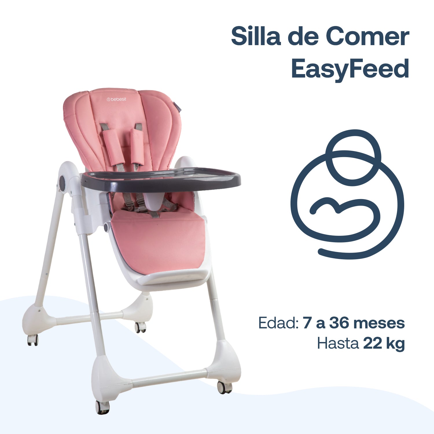 Silla de Comer EasyFeed Rosado