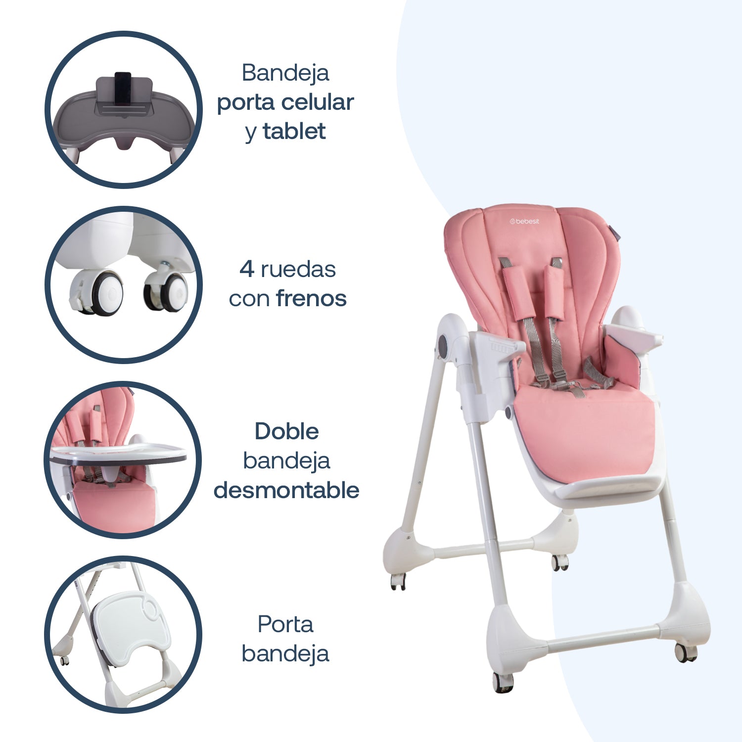 Silla de Comer EasyFeed Rosado