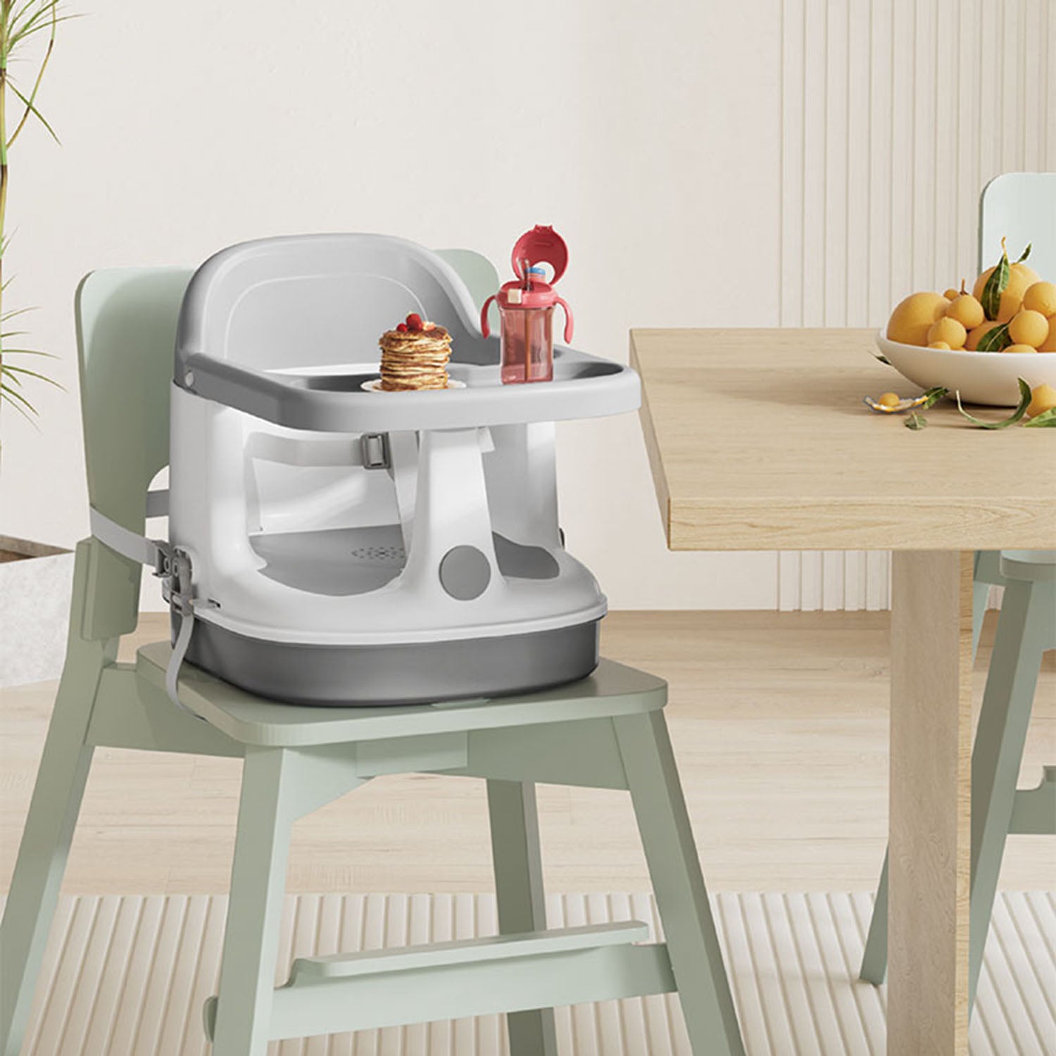 Silla de comer 2 en 1 Booster Gris