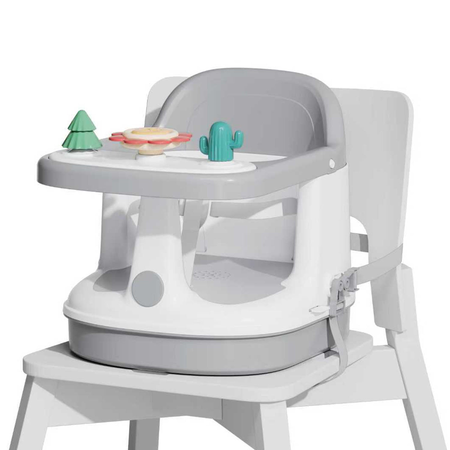 Silla de comer 2 en 1 Booster Gris