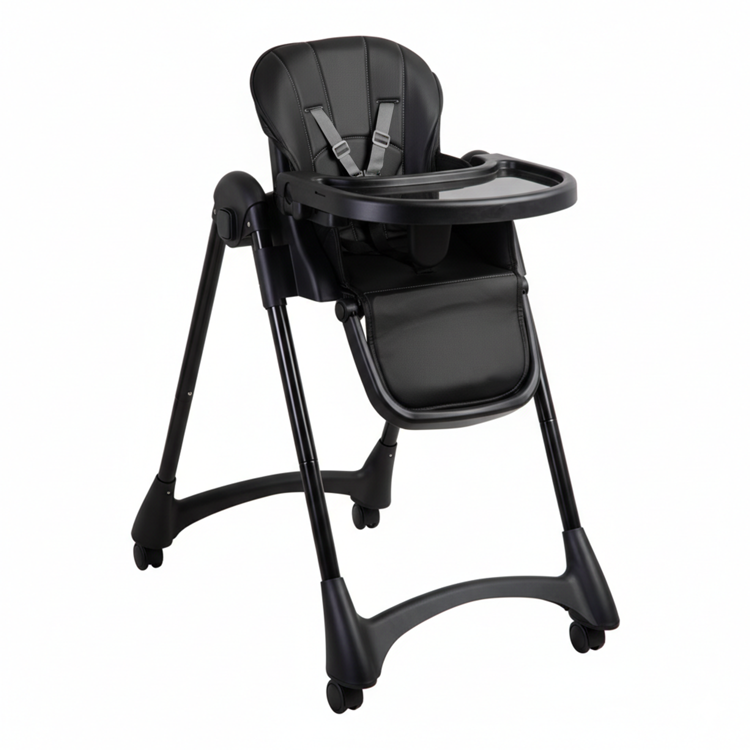 Silla de Comer Bebe Reclinable Plegable Easy Eat Negro