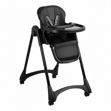 Silla de Comer Bebe Reclinable Plegable Easy Eat Negro