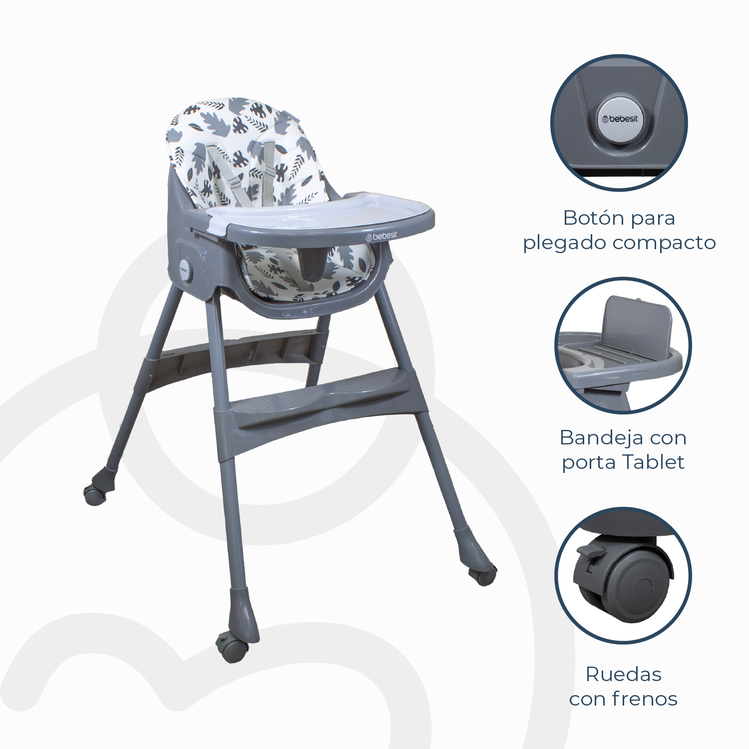 Silla de Comer Steps Gris