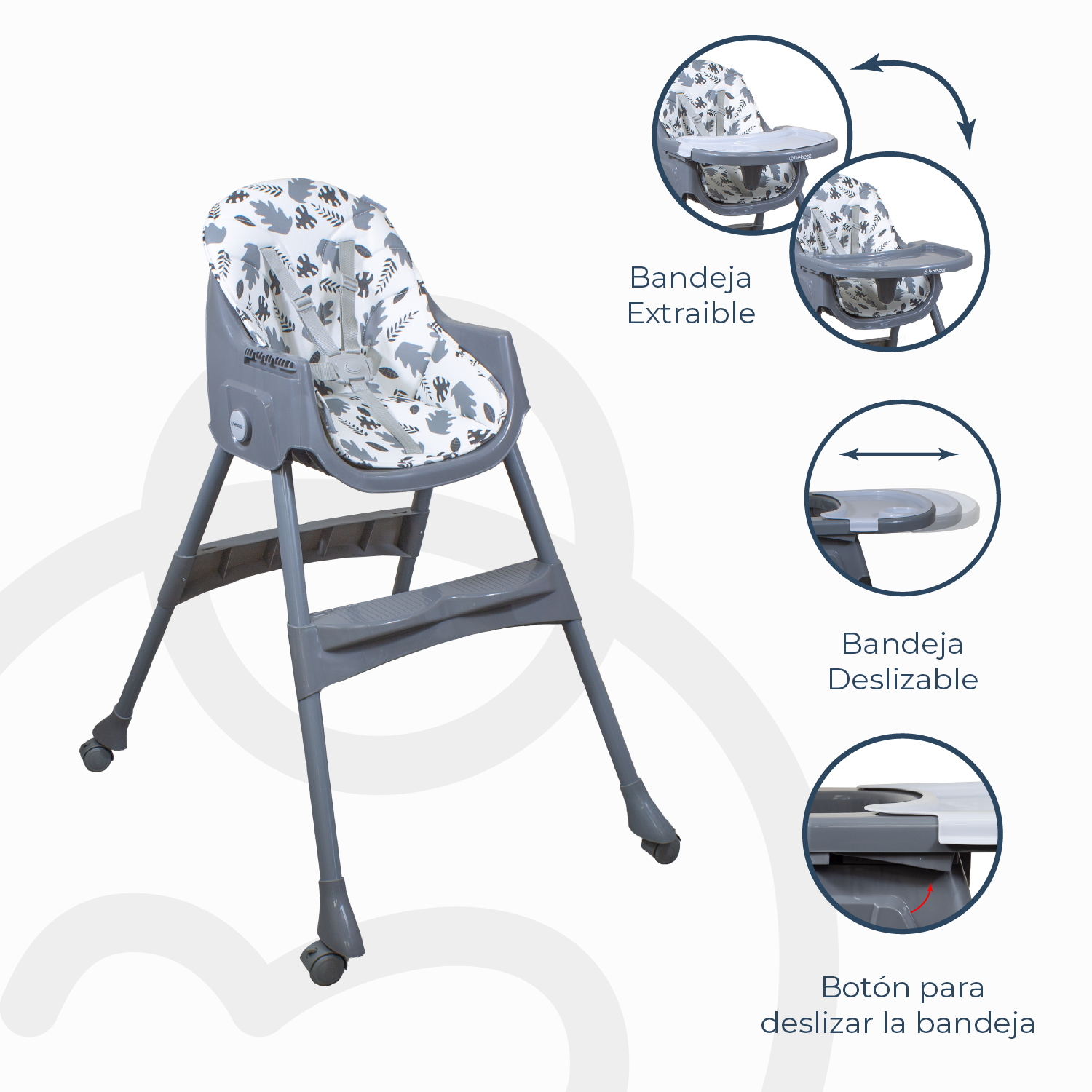 Silla de Comer Steps Gris