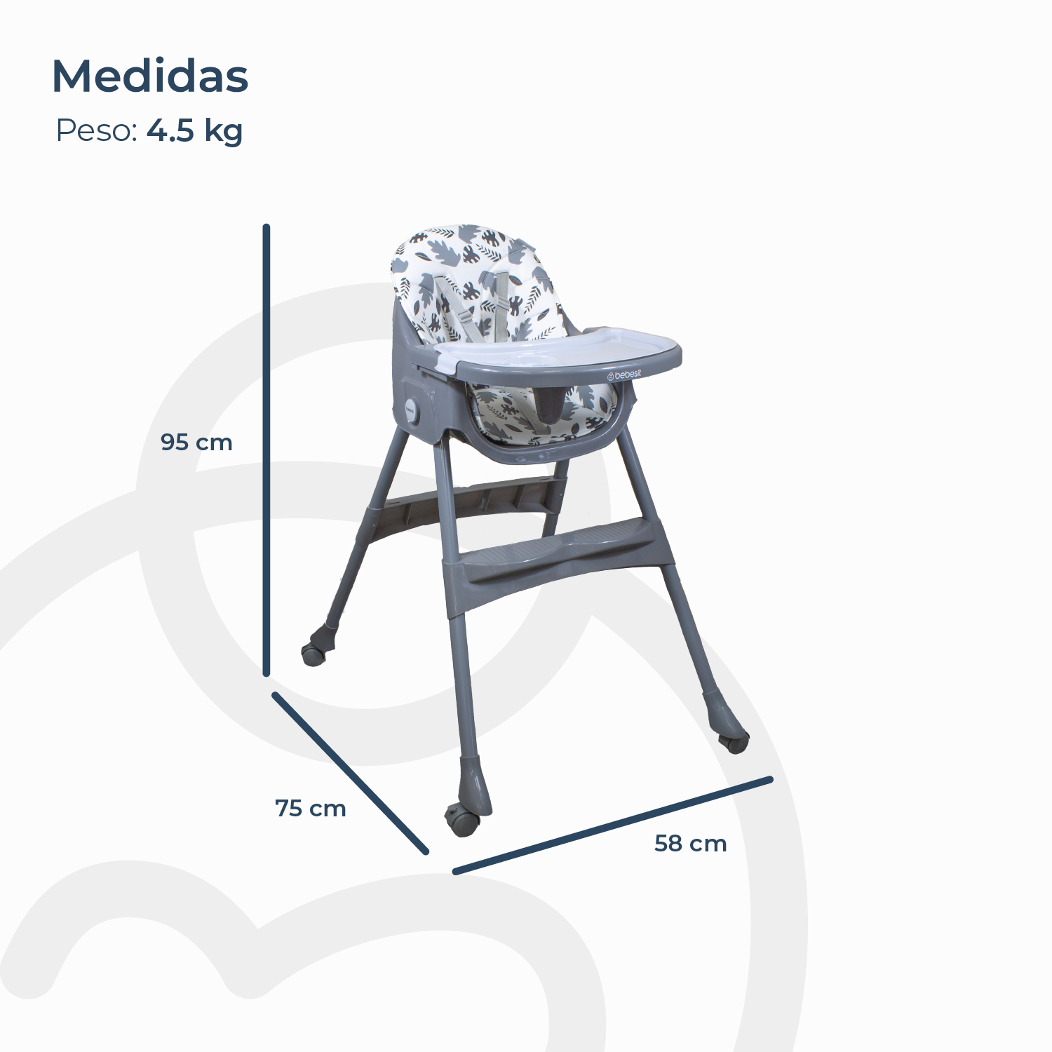 Silla de Comer Steps Gris