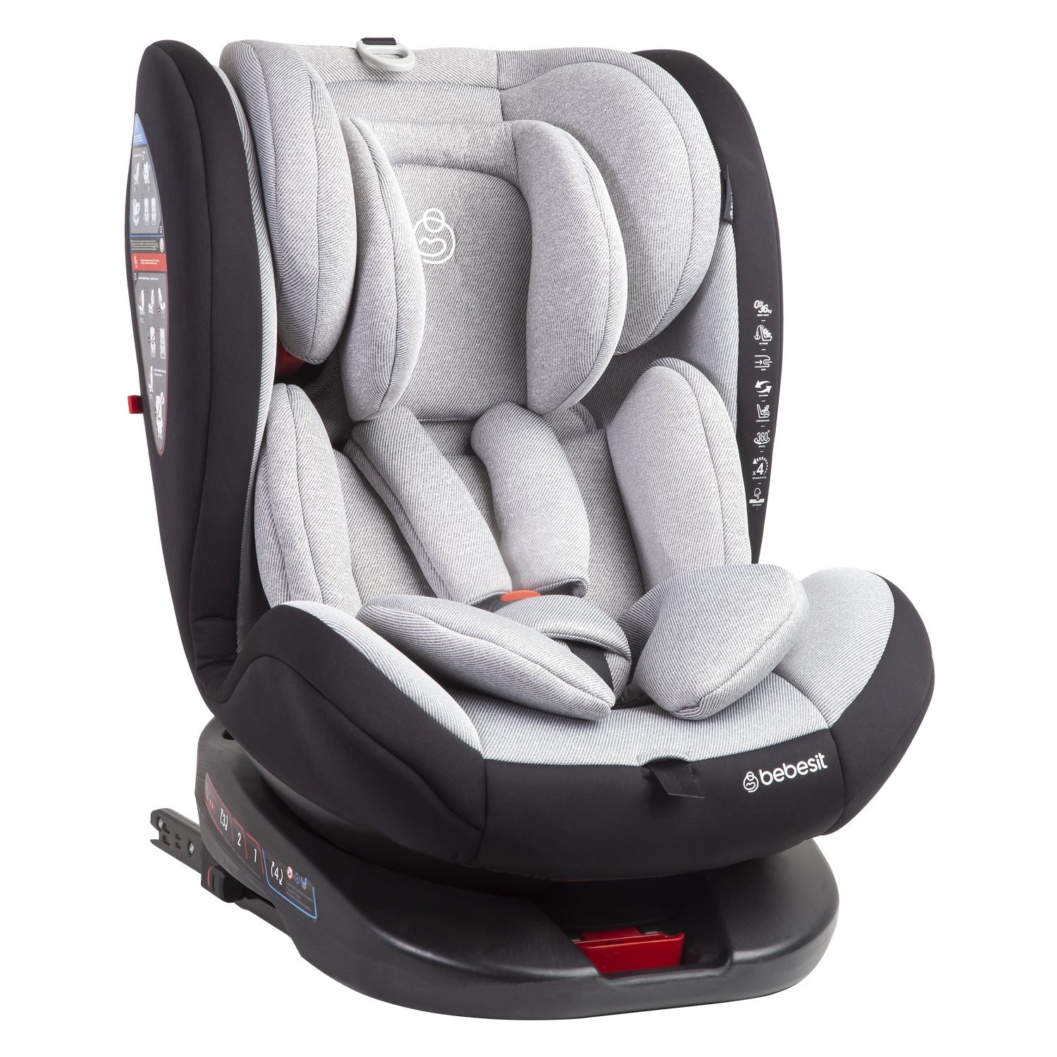 Silla de Auto Convertible 360° Isofix  Saturn Gris claro