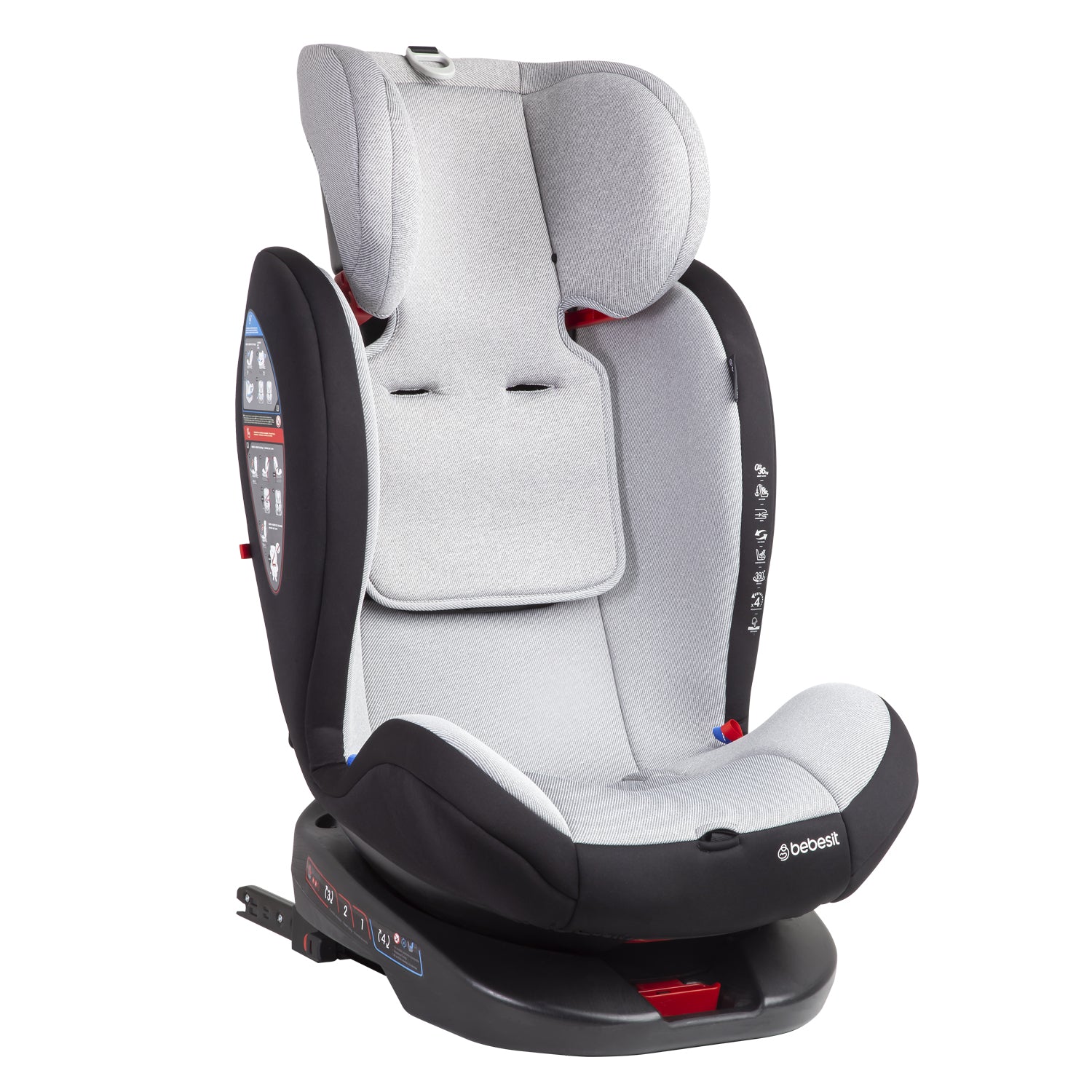 Silla de Auto Convertible 360° Isofix  Saturn Gris claro