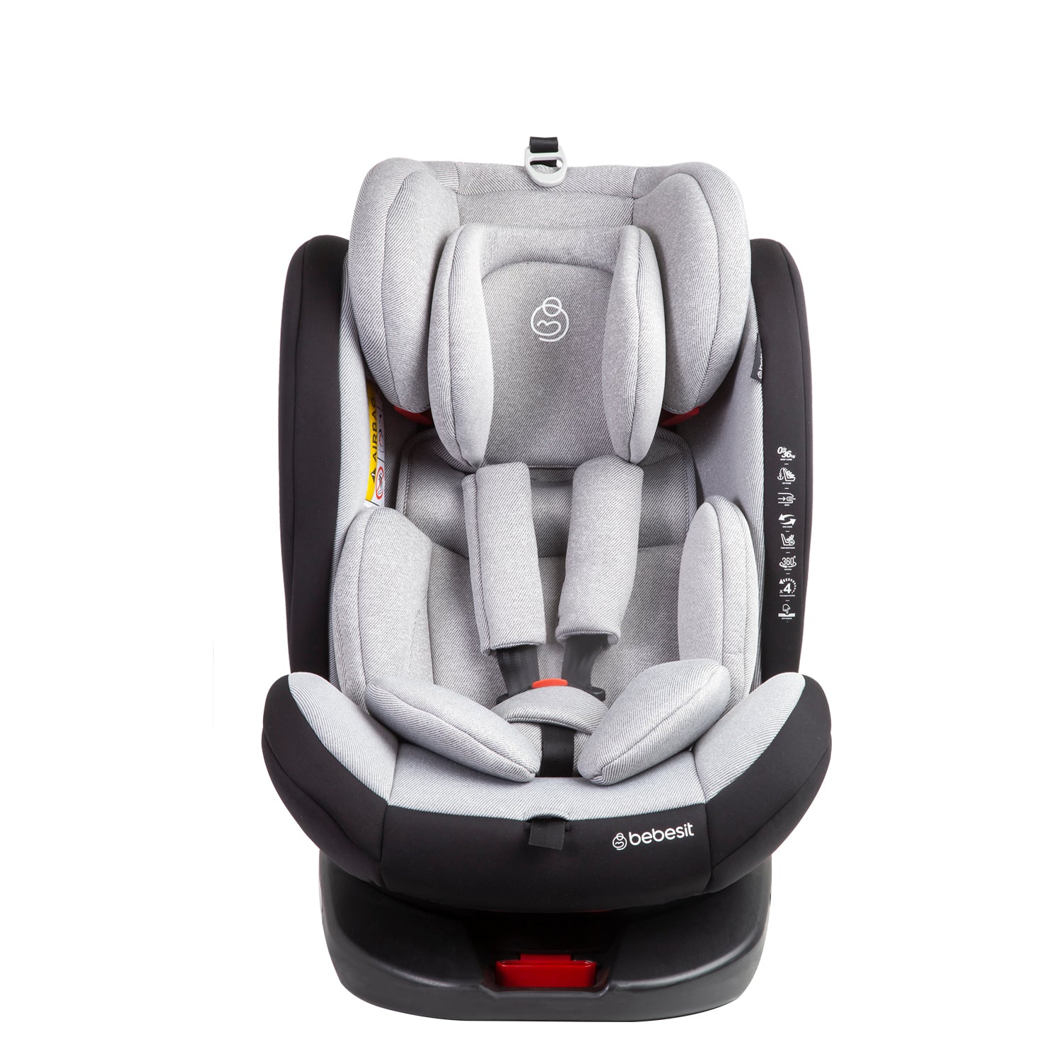 Silla de Auto Convertible 360° Isofix  Saturn Gris claro