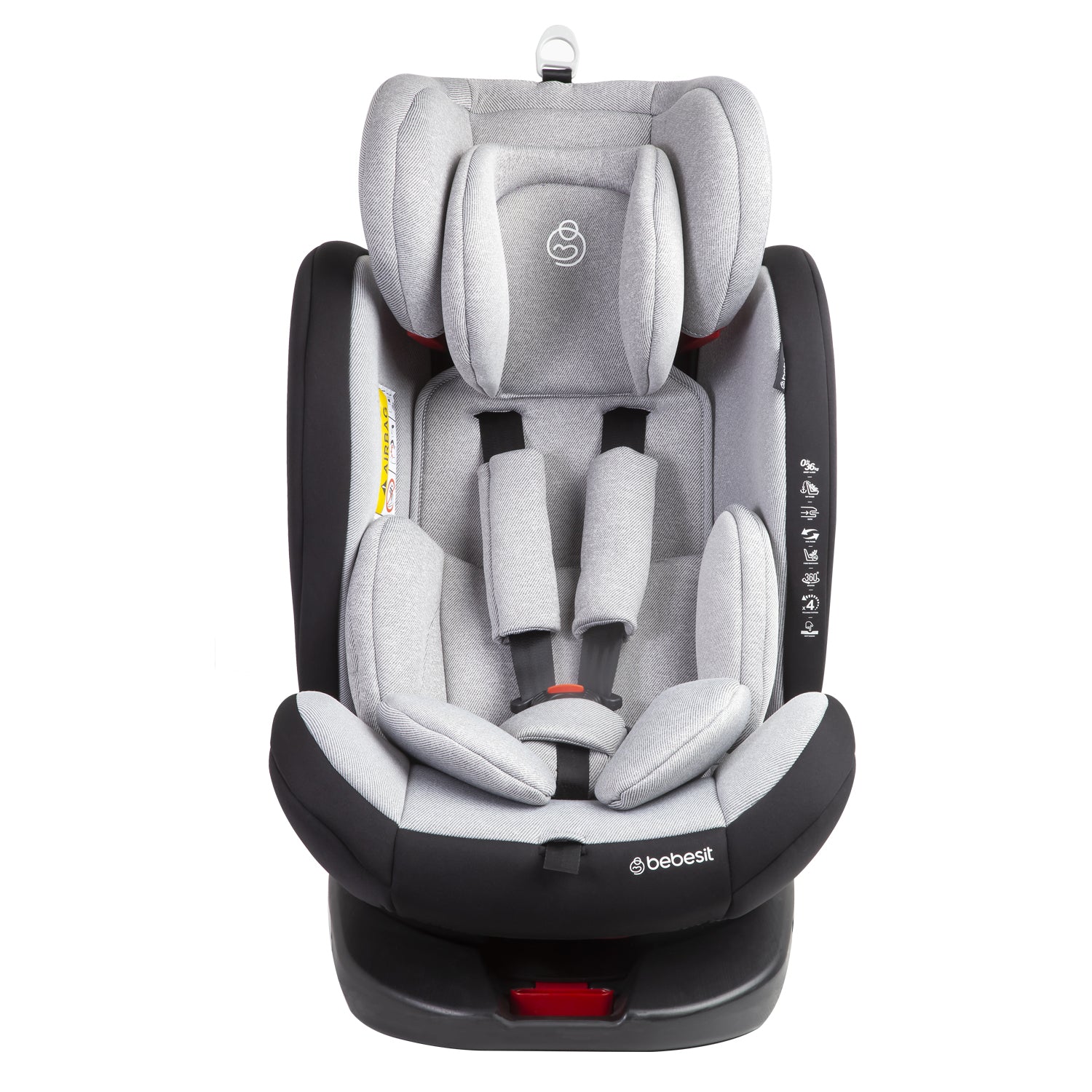 Silla de Auto Convertible 360° Isofix  Saturn Gris claro