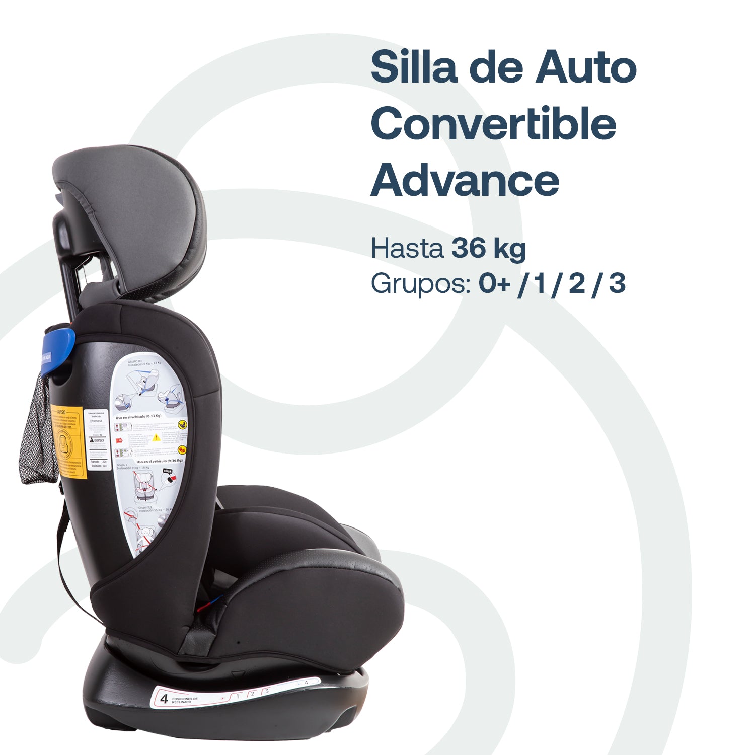 Silla de Auto Convertible Advance Gris