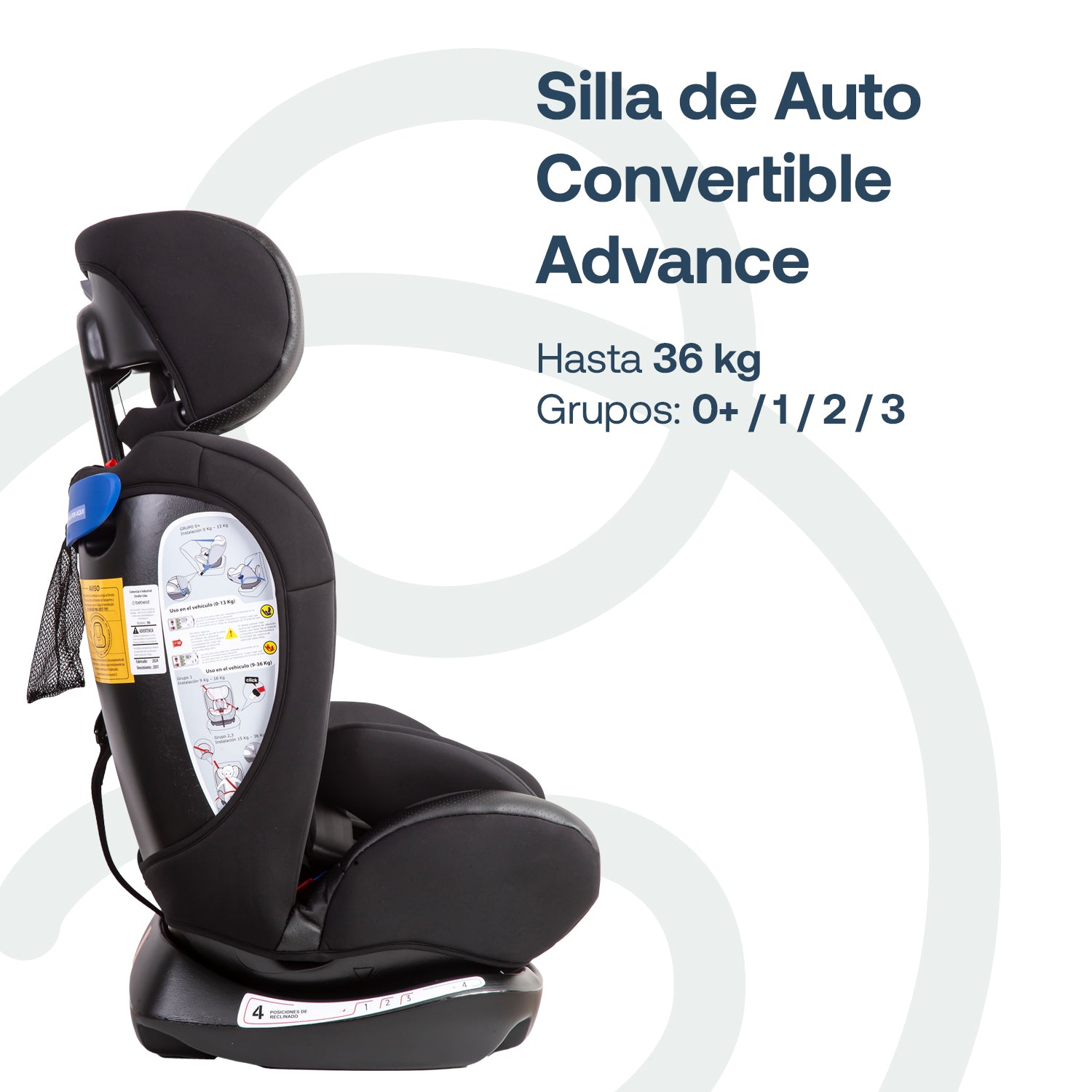 Silla de Auto Convertible Advance Negra