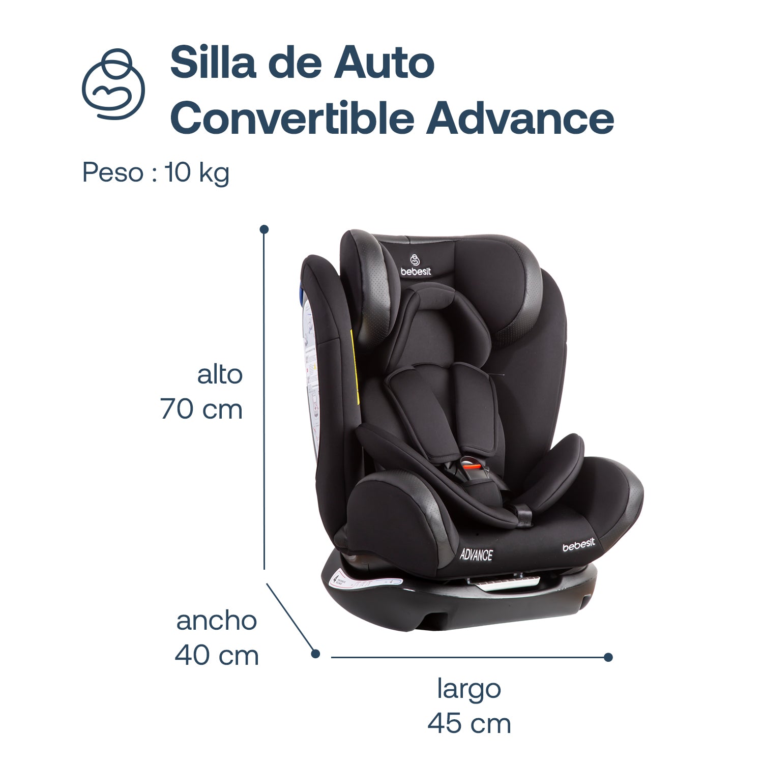 Silla de Auto Convertible Advance Negra