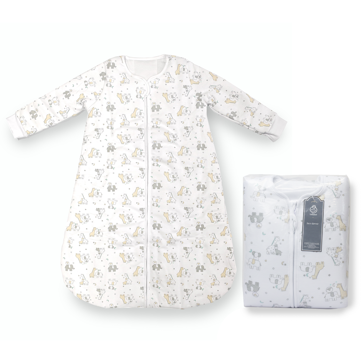 Saco de Dormir para Bebé Diseño de Animales – Talla L 83 cm