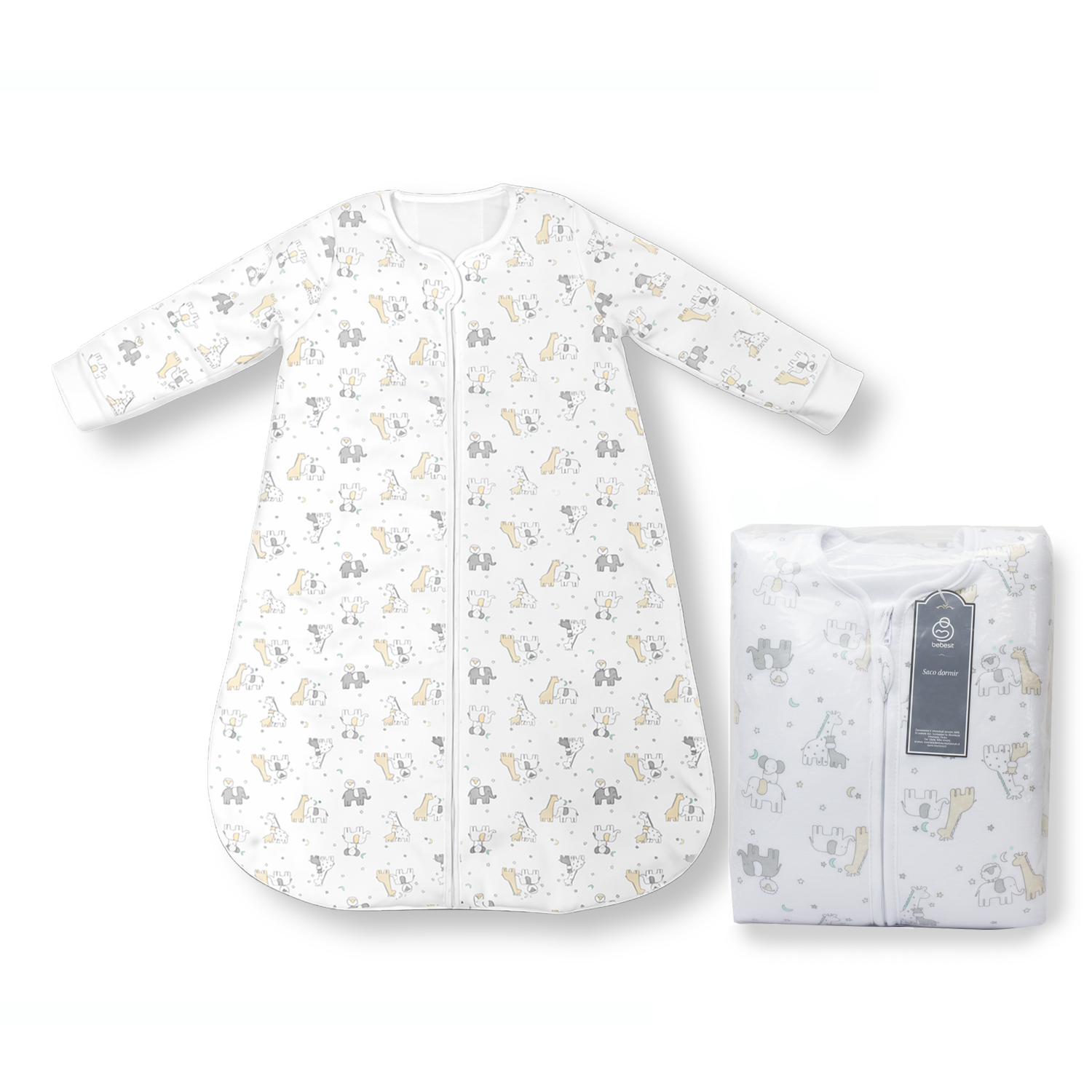 Saco de Dormir para Bebé Diseño de Animales – Talla L 83 cm