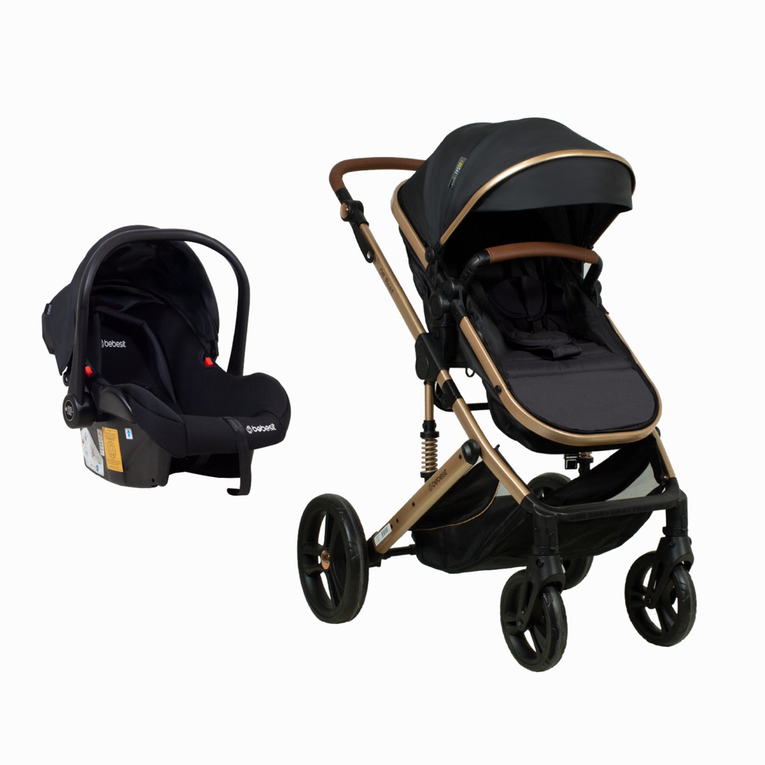 Coche Cuna Travel System Offroad Negro