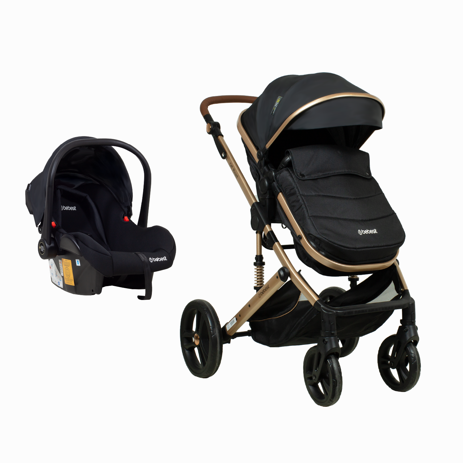 Coche Cuna Travel System Offroad Negro