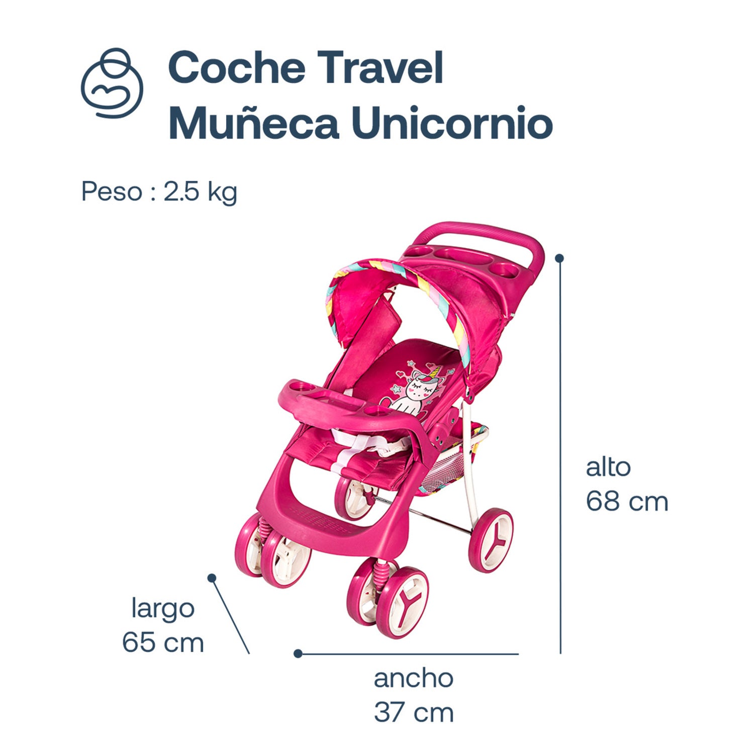 Juguete Coche Travel Muñeca Unicornio