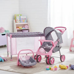 Juguete Coche Travel Muñeca con cuna unicornio