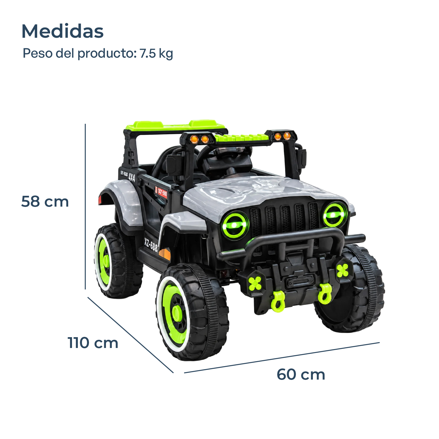 Auto a Batería Infantil Xcalibur Gris