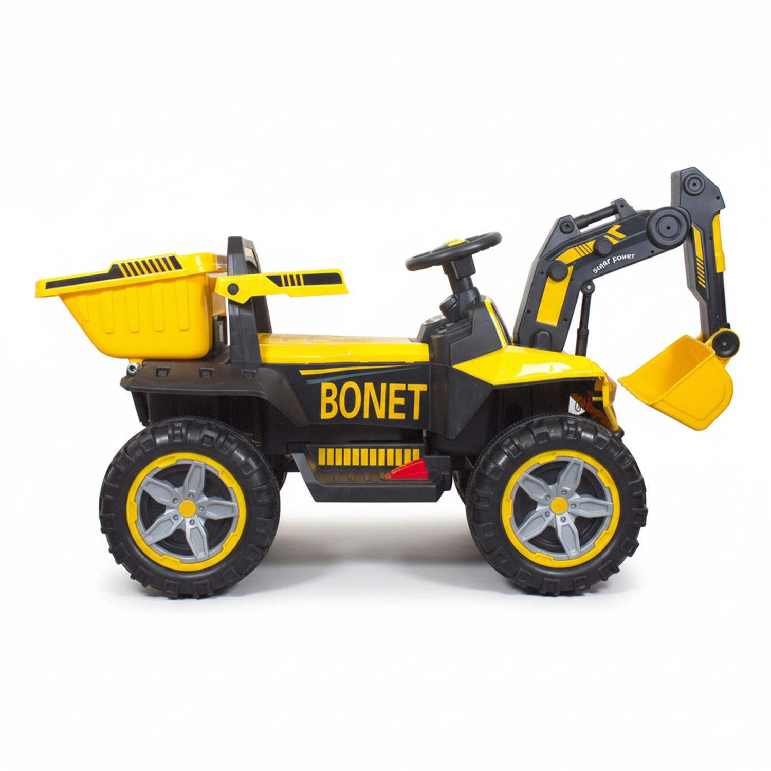 Camión Eléctrico Retroexcavadora Todoterreno Infantil Amarillo