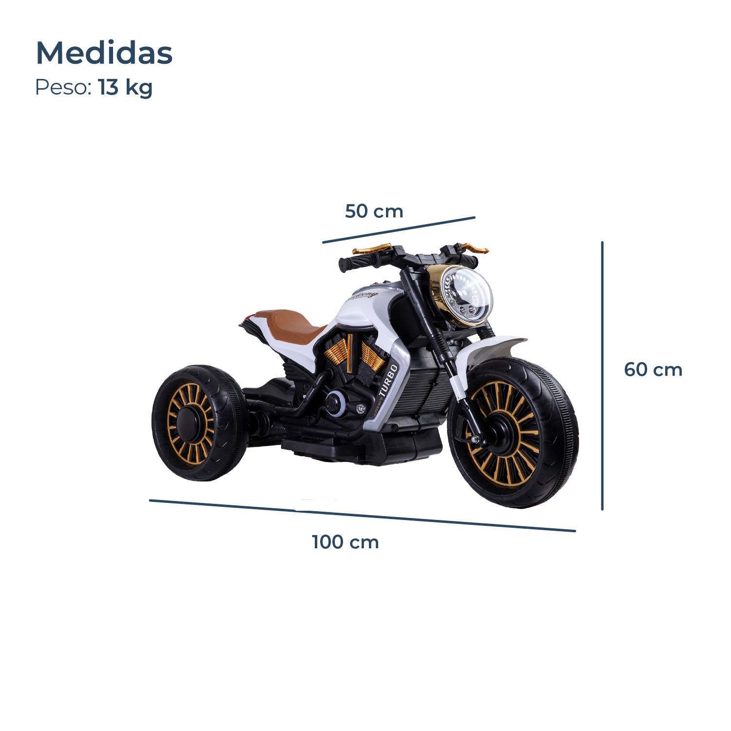 Moto 3 Ruedas a Batería Eléctrica SX Blanca