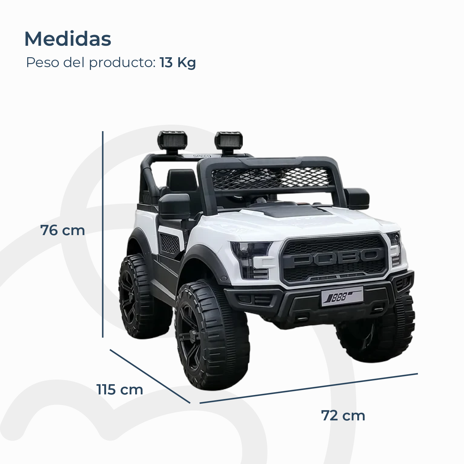 Camioneta Eléctrica FullExpedition Niño Niño Infantil Blanco