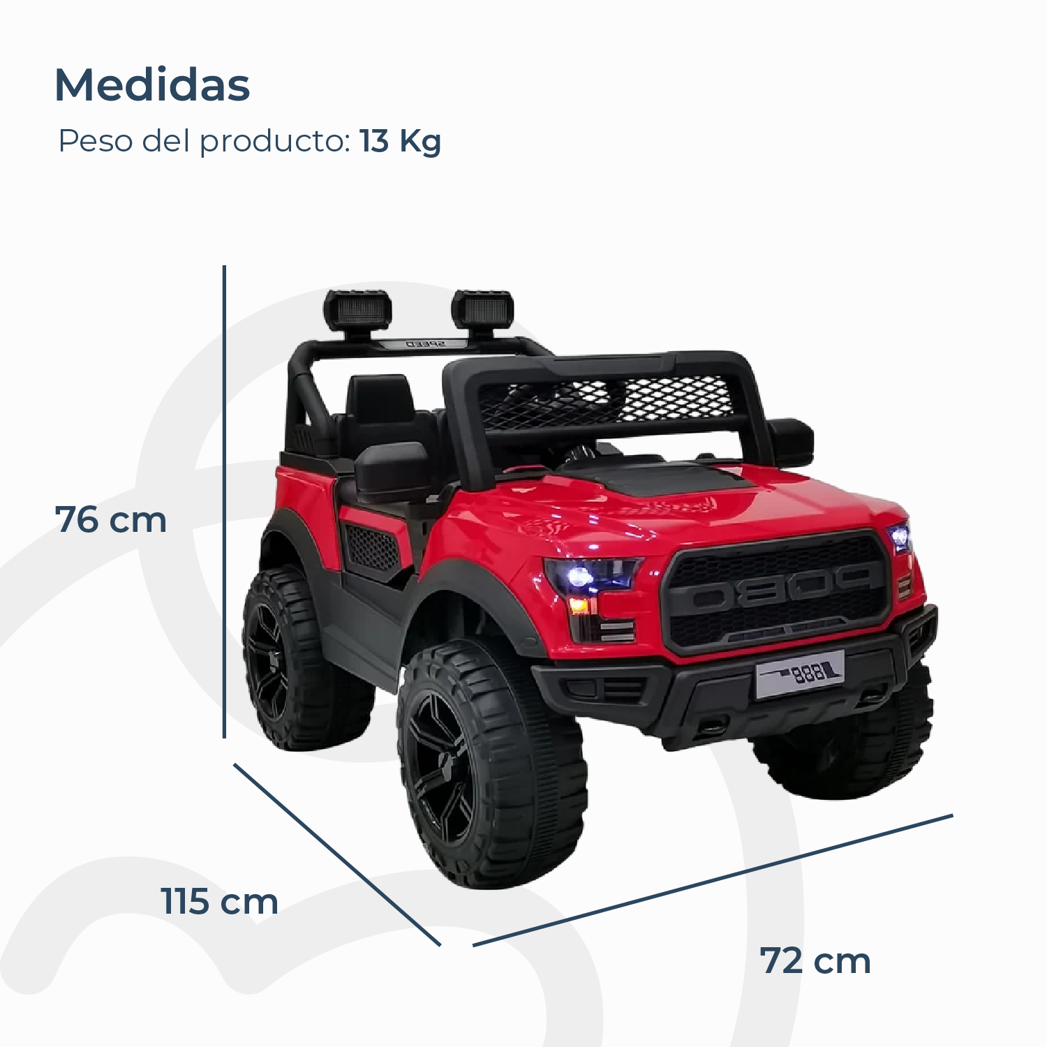 Camioneta Eléctrica FullExpedition Niños Niñas Infantil Rojo