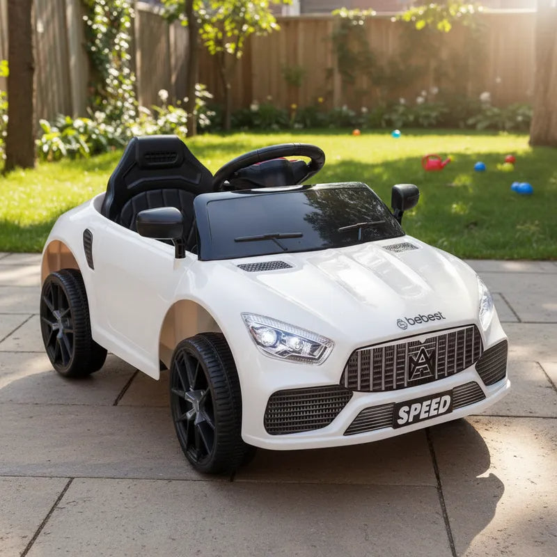 Auto Eléctrico Meche Premium Niños Niñas Infantil Blanco