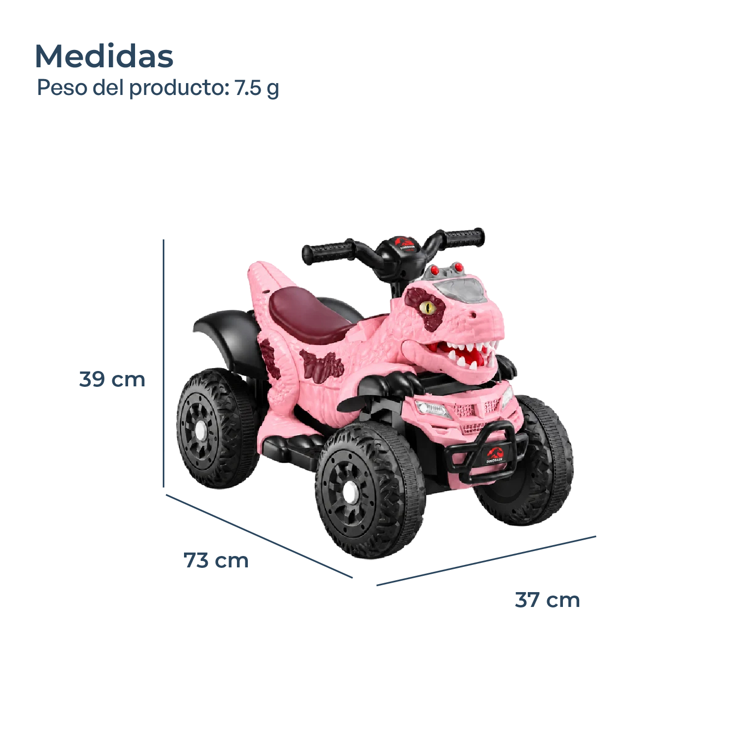 Moto a Batería Infantil 4Dino Adventure Rosado