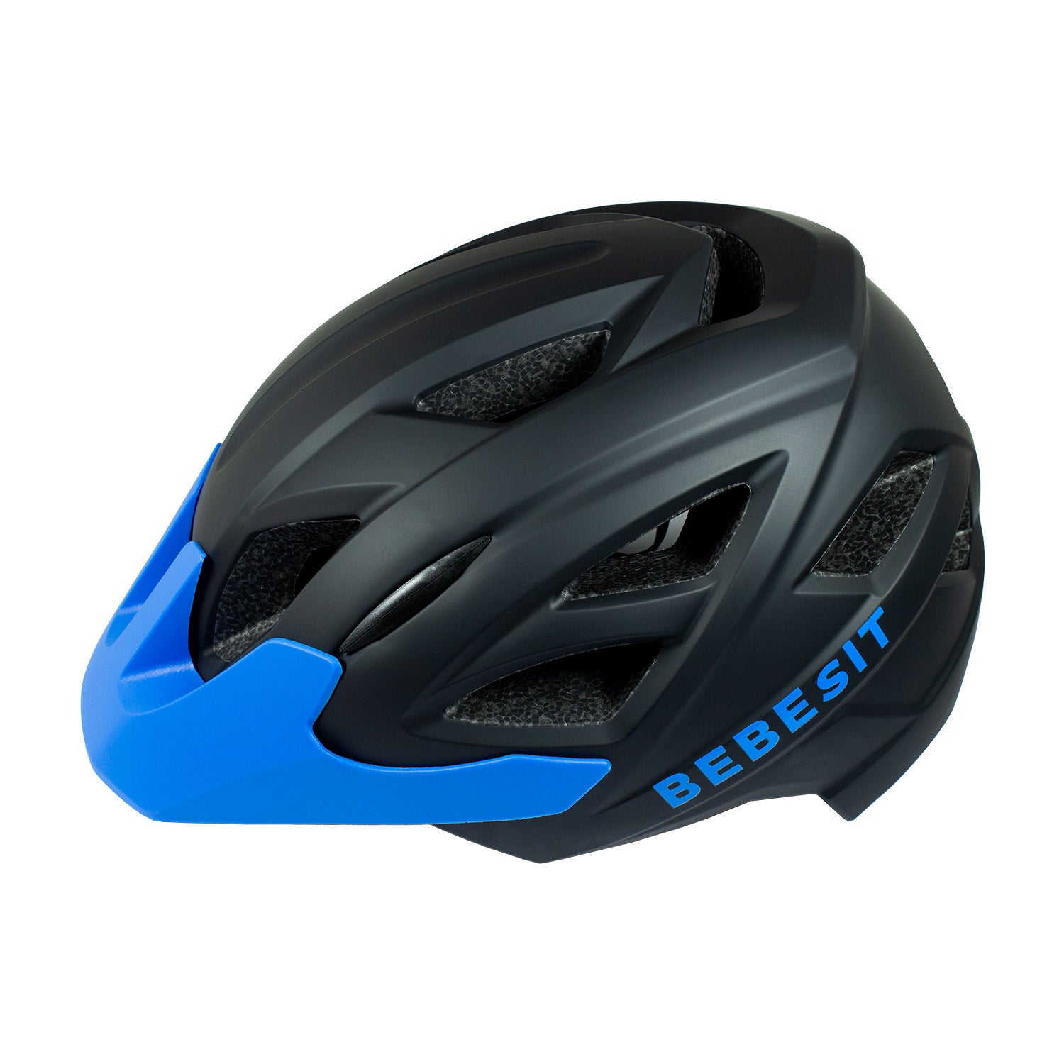 Casco Integral Bici Cross Rejilla Desmontable Negro Azul