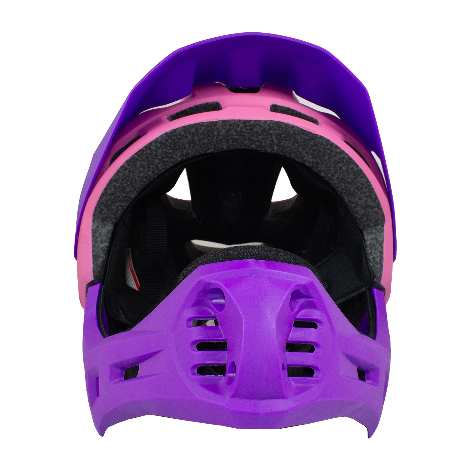 Casco Integral Bici Cross Rejilla Desmontable Rosado Morado