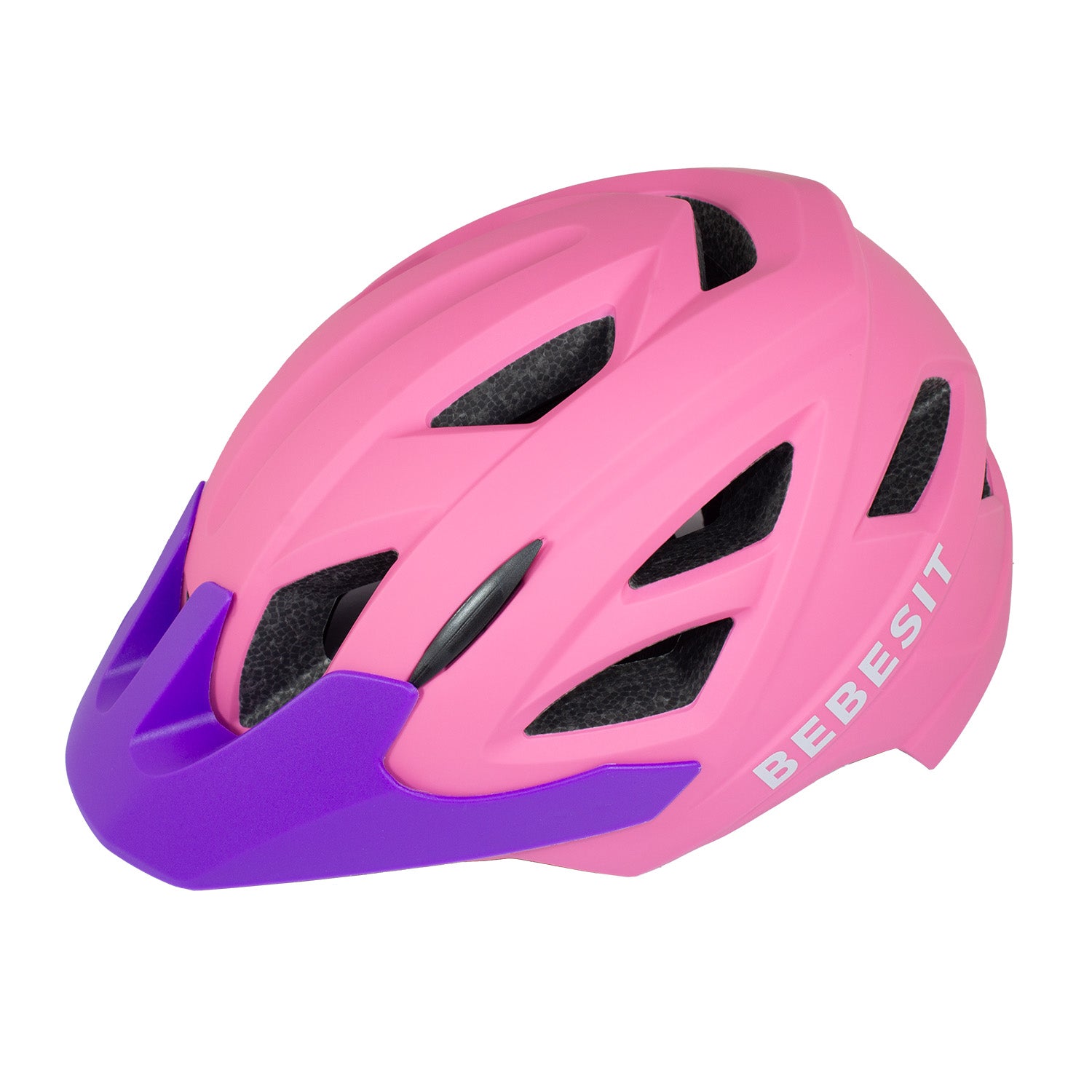 Casco Integral Bici Cross Rejilla Desmontable Rosado Morado