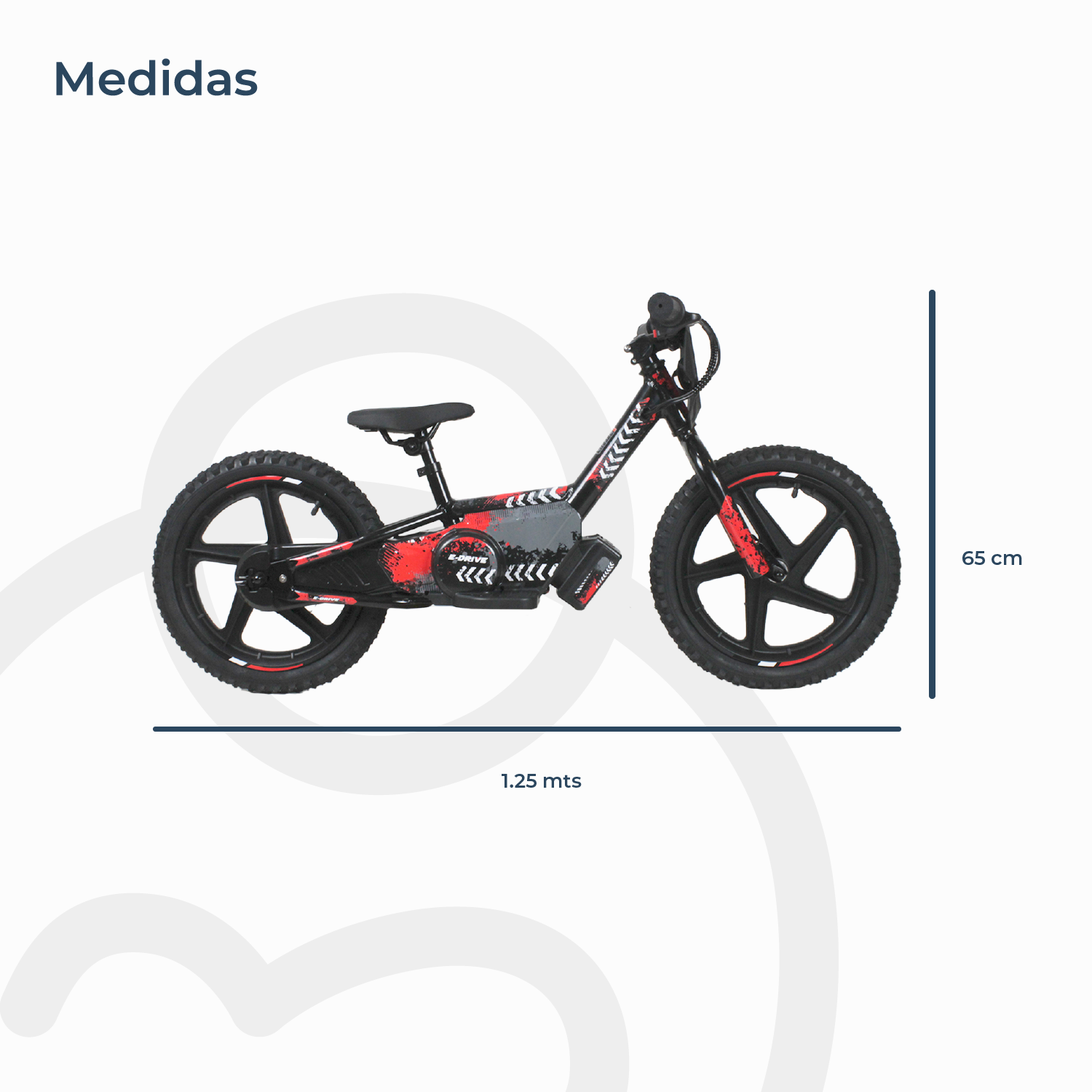 Bicicleta Moto Eléctrica E-Bike BeRide Aro 16 Roja