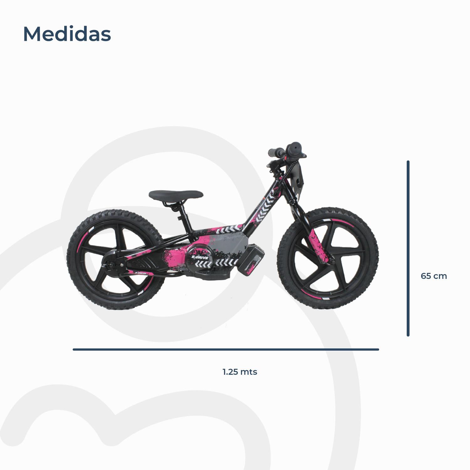 Bicicleta Moto Eléctrica E-Bike BeRide Aro 16 Rosada