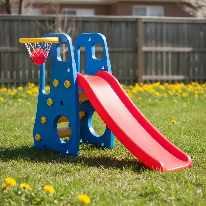 Tobogan 3 en 1 Con Cesta de Basquetbol Bebesit