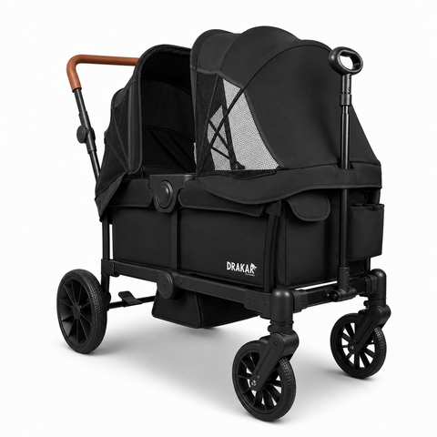 Coche y Carro de Paseo Doble Wagon Drakar Negro