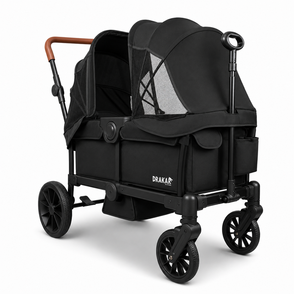 Coche y Carro de Paseo Doble Wagon Drakar Negro
