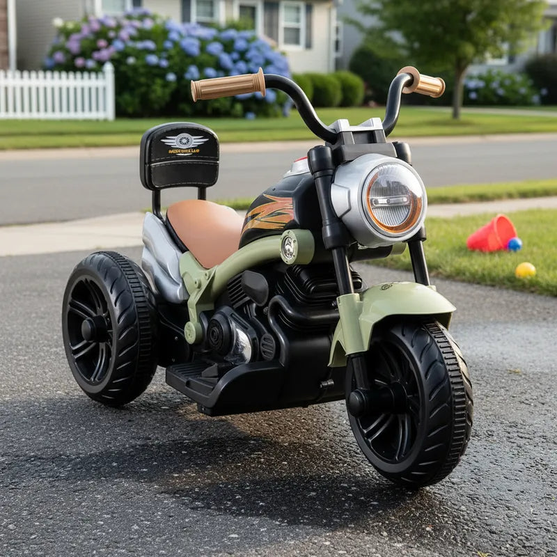 Moto Eléctrica Chopper Verde Bebesit