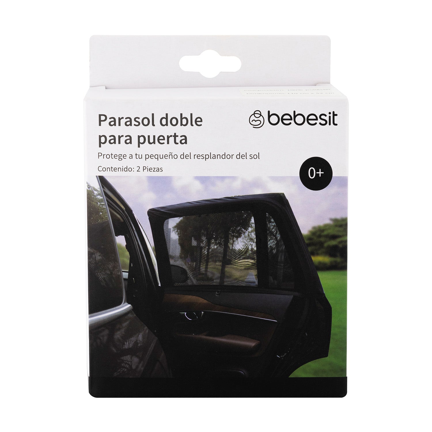 Protector x2 sol auto parasol Bebe doble puerta completa