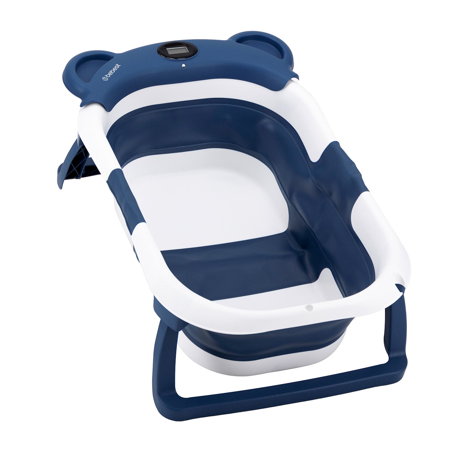 Bañera Plegable Smart Bear Viajes Bebe Azul con Termómetro