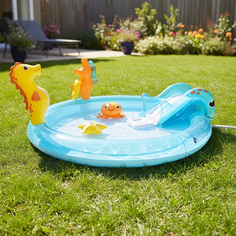 Piscina Inflable Infantil con Diseño de Animales del Mar