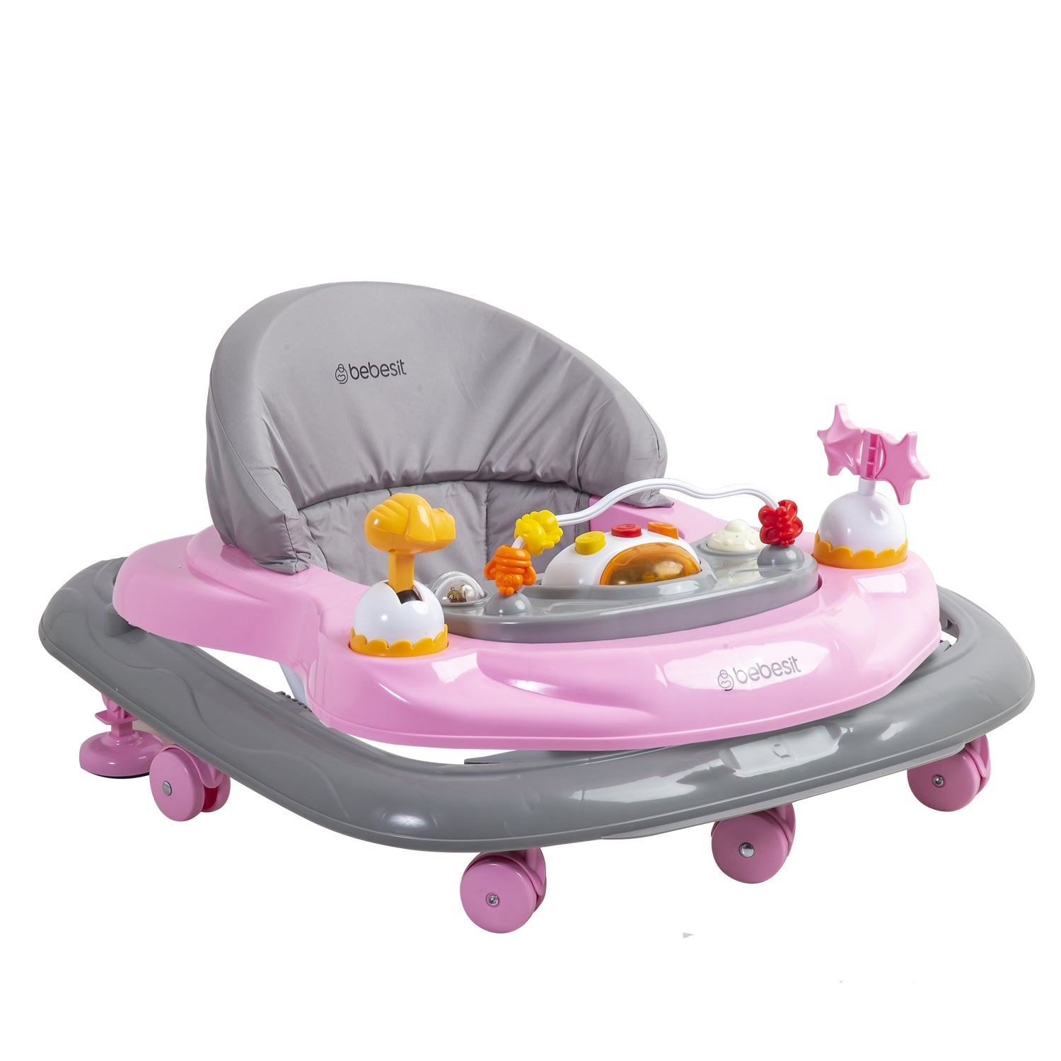 Andador Musical Airbus Gris Rosado