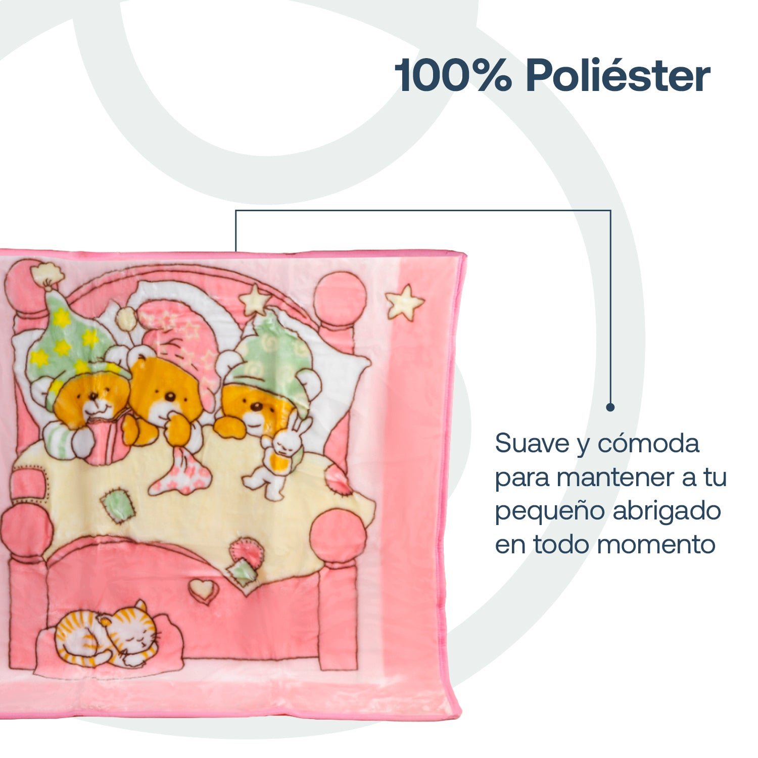 Frazada Osos Reversible Rosa