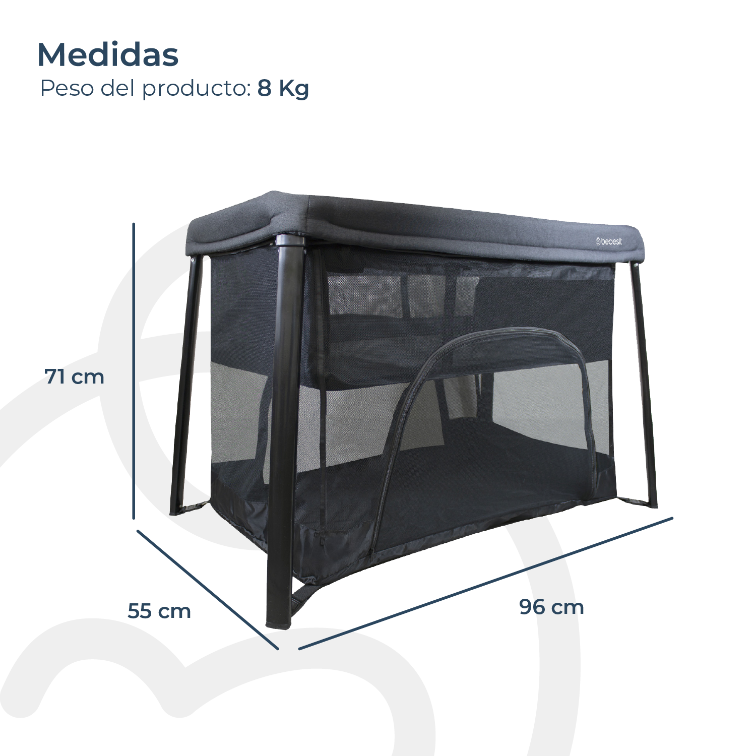 Cuna Corral 3 en 1 Eclipse Safe & Sleep Negro Bebesit