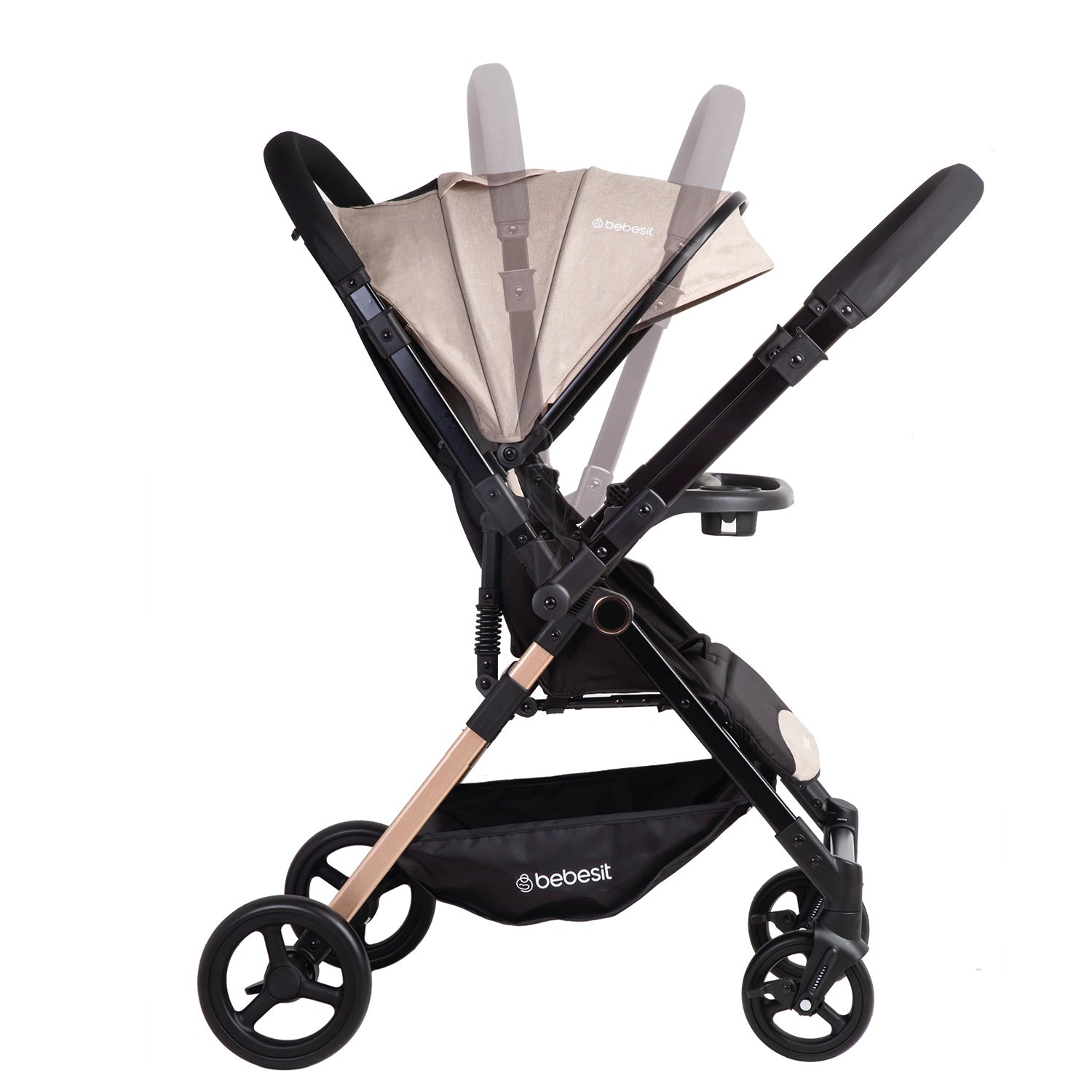 Coche de Paseo City Reversible con Bandeja Beige