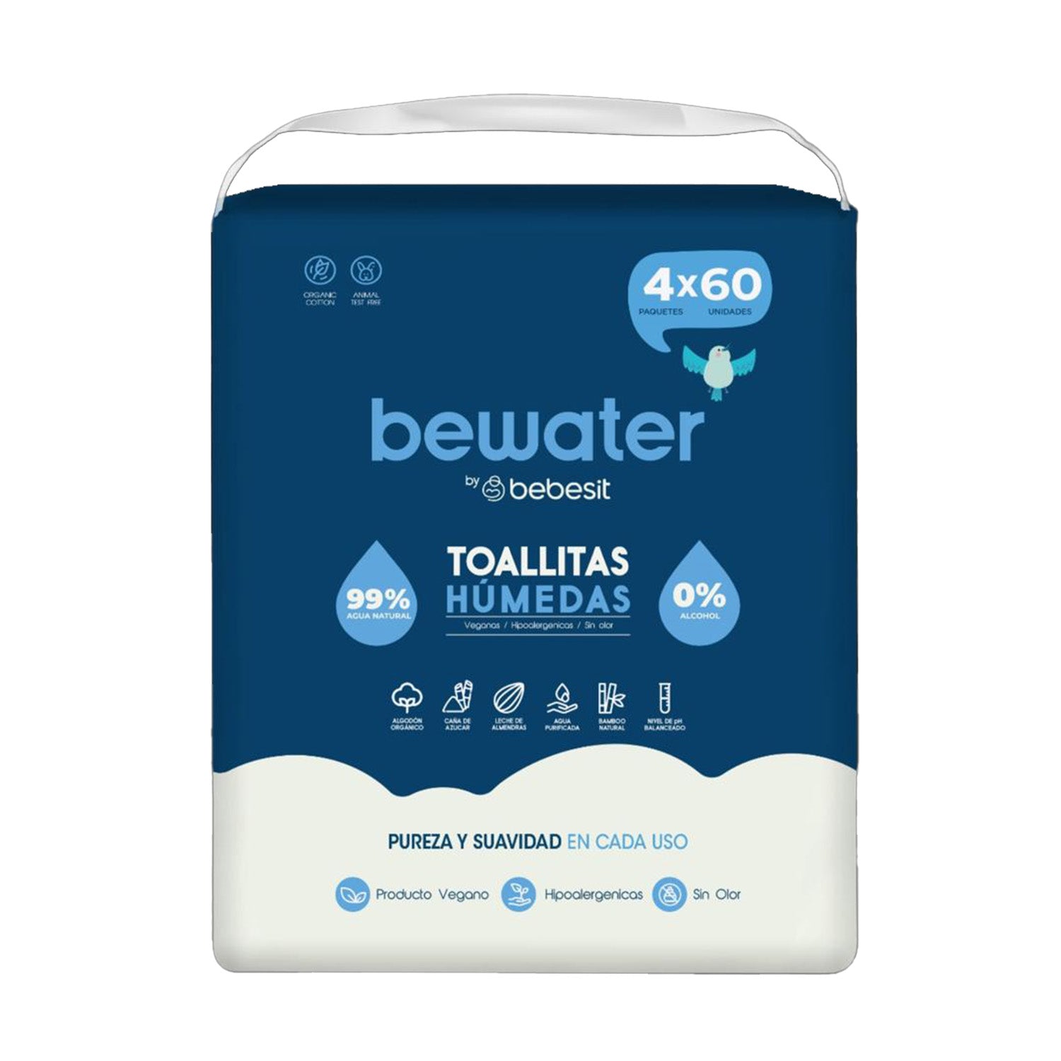 Wipes Toallitas Humedas Pack 4x60 240 unidades BeWater