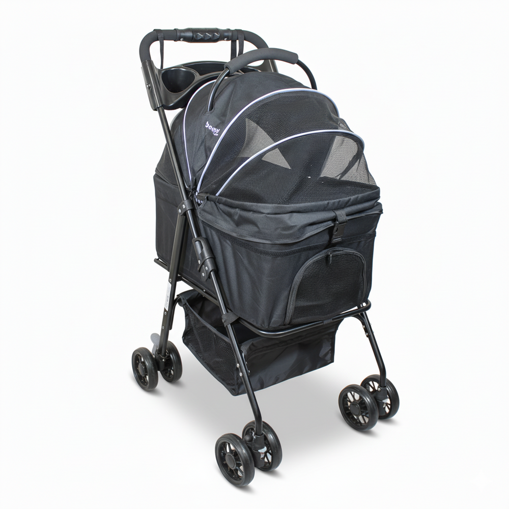 Coche para Mascotas Transportable  2 en 1 FlexiPet Gold Gris