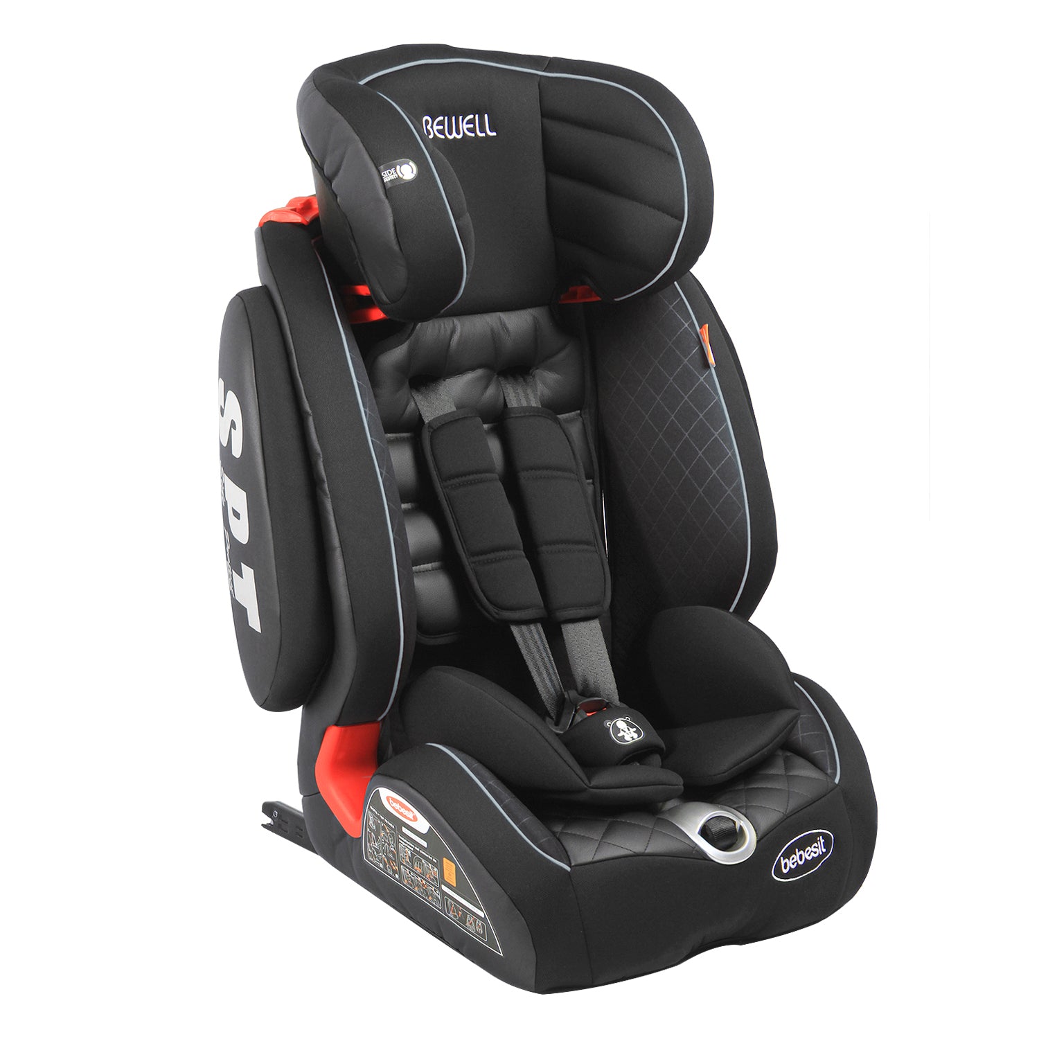 Silla de Auto Butaca Bewell Isofix Negra