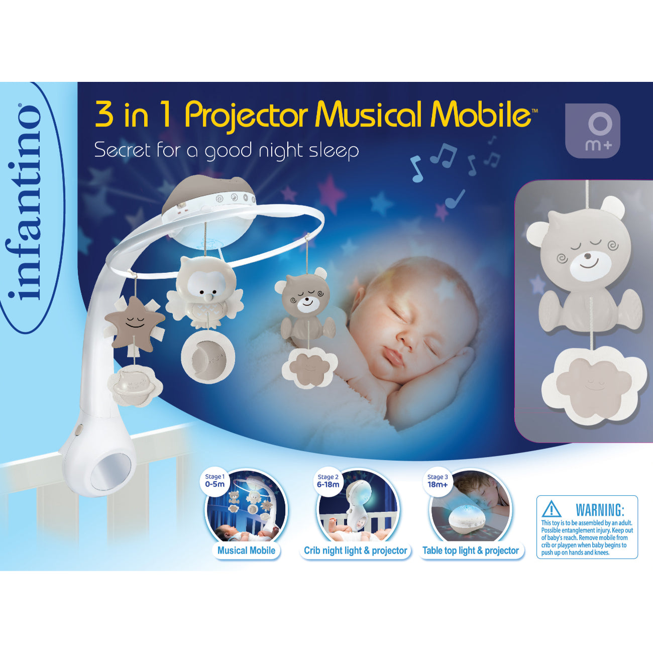 Proyector Musical 3en1 Gris Infantino